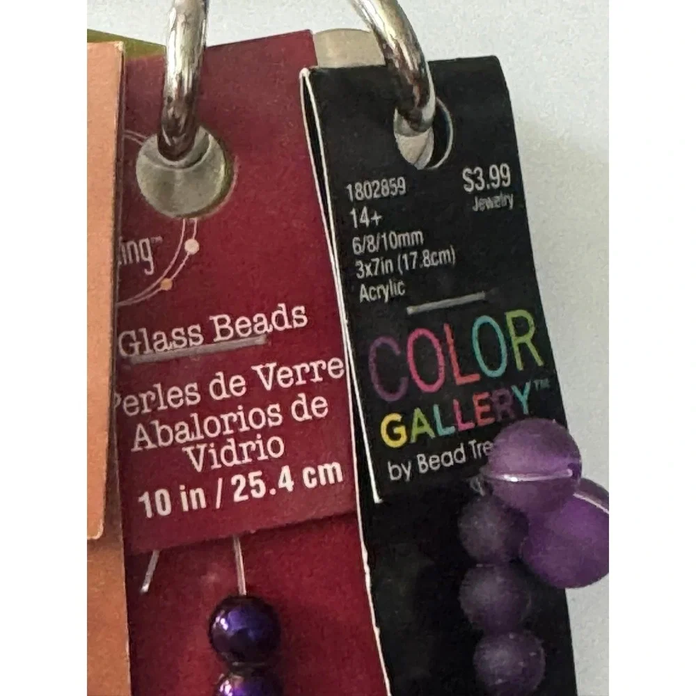 Bead Landing & Bead Treasures Glass Acrylic Beads Lot Purple Blue Iridescent 4ct